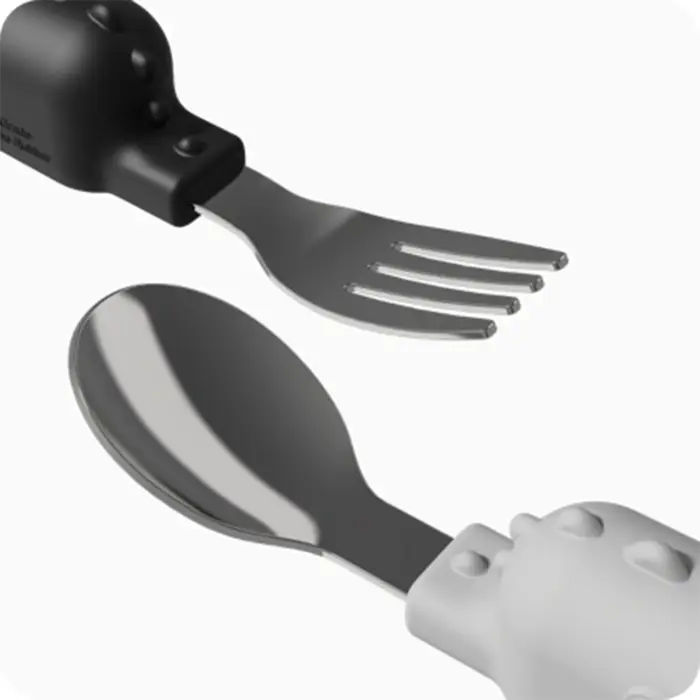 kūdikio šaukštelis ir šakutė